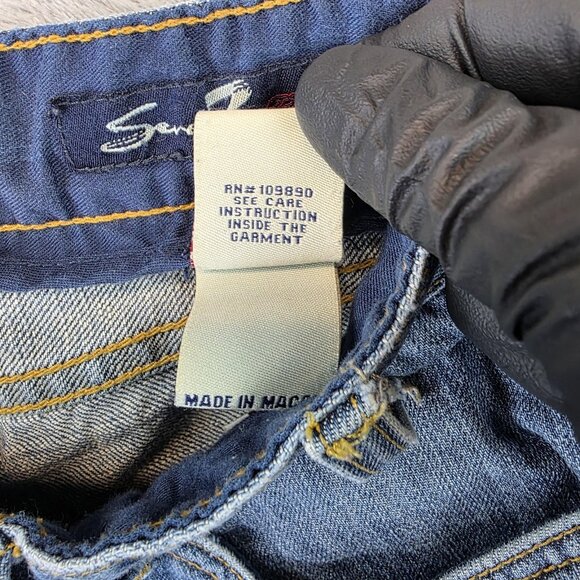 Seven7 Jeans Mens Size 31 Blue Detroit Straight Leg Embroidered Pockets SEVM900 - Picture 10 of 13